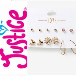 🆕 Girl's Justice Rose Goldtone Stud Earrings Pk